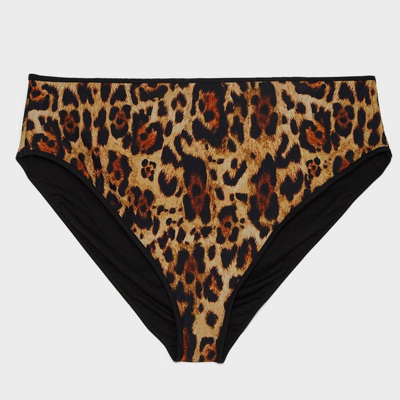 River Island Brown Leopard Print Bikini Bottom NWT Size 20 - Picture 2 of 8